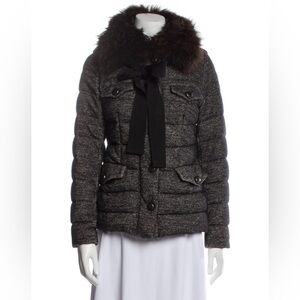 Moncler Women’s Tweed Pattern Down Jacket Petite Size 00